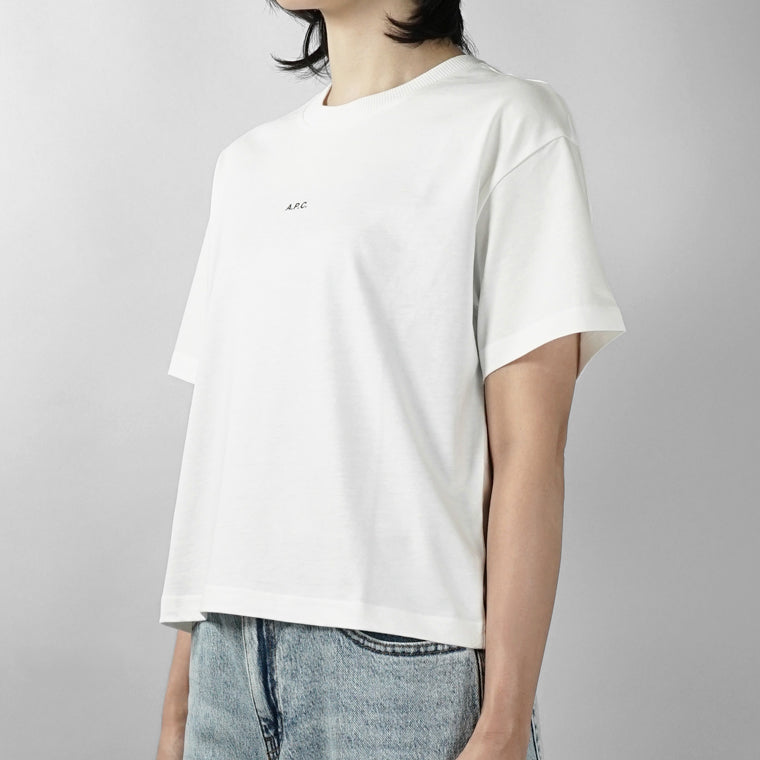 A.P.C. レディース Tシャツ BOXY MICRO LOGO GOTS COHBW F26387 2カラー