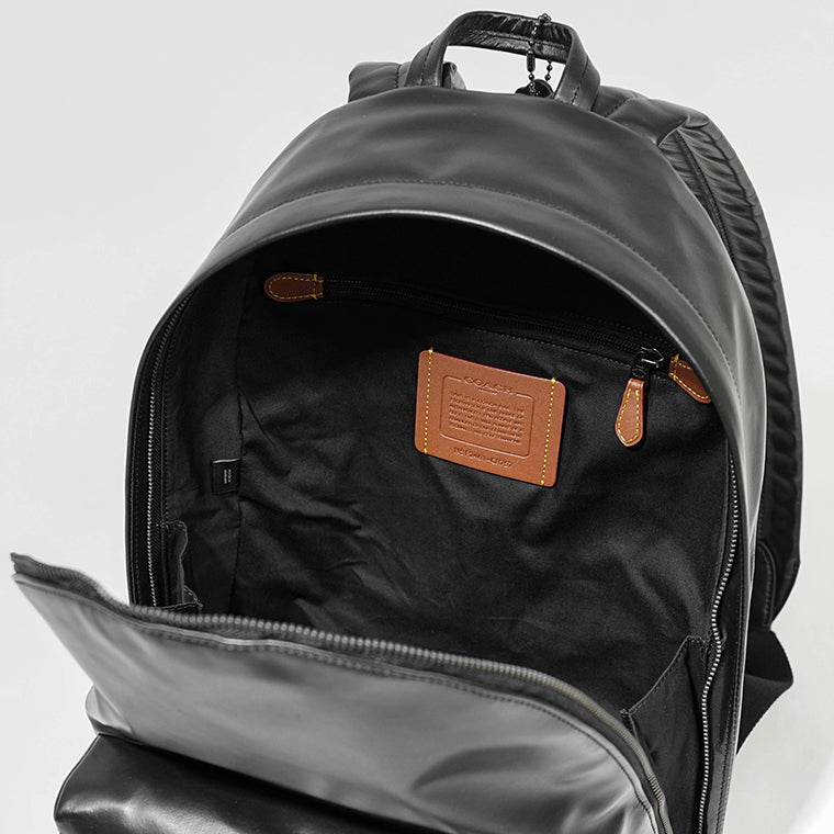 ジャンク品】COACH ブラック レザーバックパック