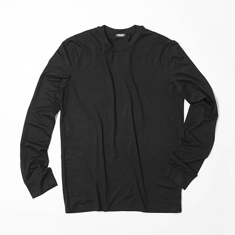 ディースクエアード DSQUARED2 メンズ 長袖Tシャツ ブラック ホワイト