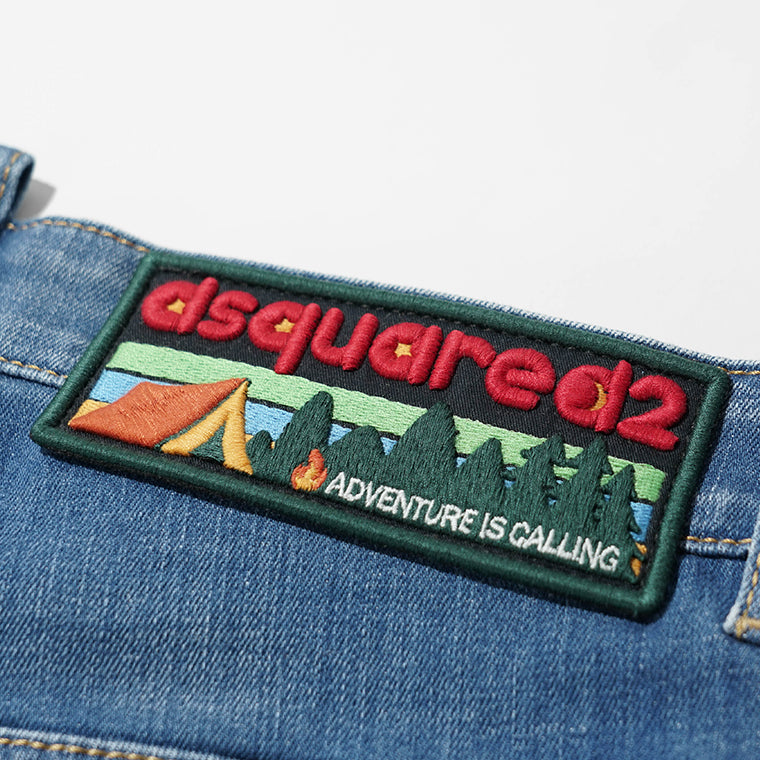 【SUMMER FINAL SALE】 DSQUARED2 KIDS キッズ ジーンズ D2P118LM SKATER JEAN DQ03LD D0AFR ウォッシュブルー DQ01