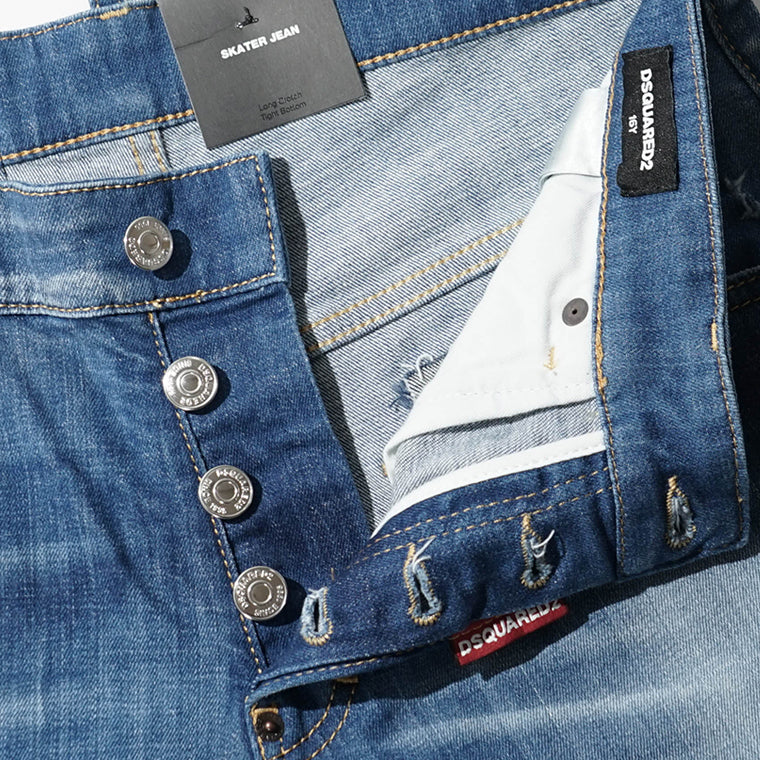 【SUMMER FINAL SALE】 DSQUARED2 KIDS キッズ ジーンズ D2P118LM SKATER JEAN DQ03LD D0AFR ウォッシュブルー DQ01