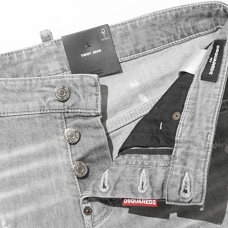 【SUMMER FINAL SALE】 DSQUARED2 KIDS キッズ ジーンズ D2P530M TWIST JEAN DQ1336 D0AG0 ウォッシュグレー DQ03