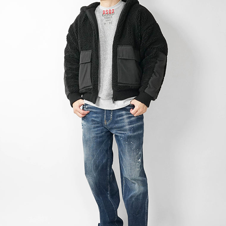 DSQUARED2 KIDS キッズ ボアブルゾン D2J532U ICON DQ3133 D0AEA ブラック DQ900