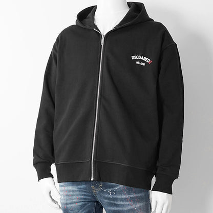 【SUMMER FINAL SALE】 DSQUARED2 KIDS キッズ ジップアップパーカー D2S958U DQ3188 D0AGU ブラック DQ900