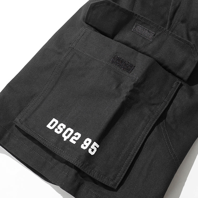 【SUMMER FINAL SALE】 DSQUARED2 KIDS キッズ カーゴショートパンツ D2P945U DQ3209 D0AGK ブラック DQ900