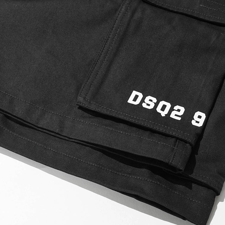 【SUMMER FINAL SALE】 DSQUARED2 KIDS キッズ カーゴショートパンツ D2P945U DQ3209 D0AGK ブラック DQ900