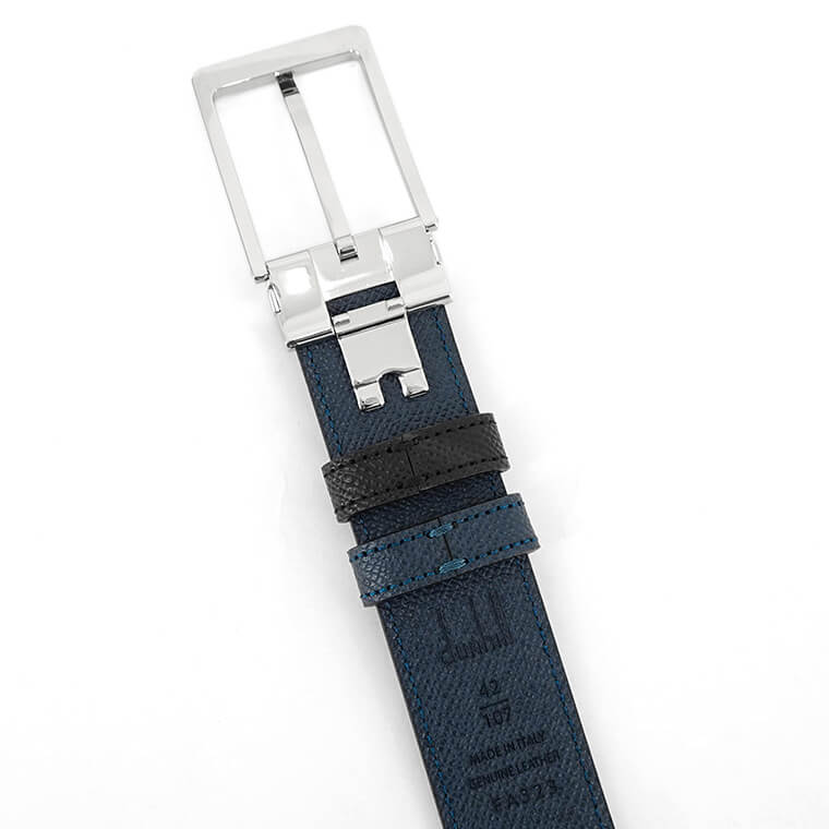 dunhill メンズ ベルト DU24R4T19AA ブラック ネイビー 001