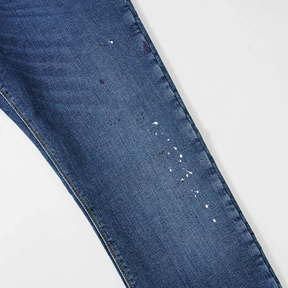【SUMMER FINAL SALE】 EMPORIO ARMANI メンズ ジーンズ EM000121 AF13252 MIX OF COLOURS ON BLUE DENIM ウォッシュブルー FB041