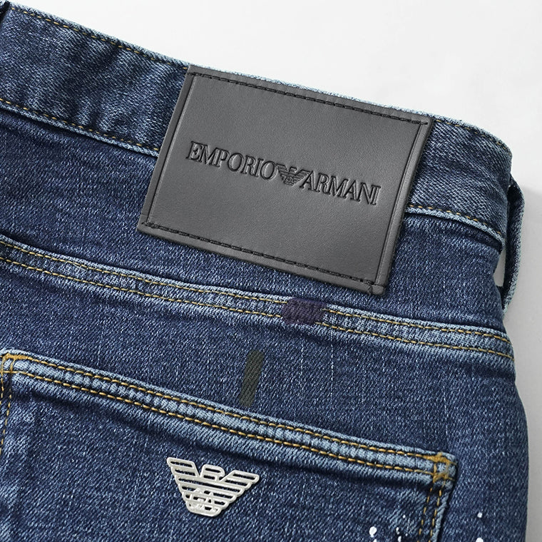 【SUMMER FINAL SALE】 EMPORIO ARMANI メンズ ジーンズ EM000121 AF13252 MIX OF COLOURS ON BLUE DENIM ウォッシュブルー FB041