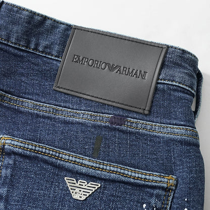 【SUMMER FINAL SALE】 EMPORIO ARMANI メンズ ジーンズ EM000121 AF13252 MIX OF COLOURS ON BLUE DENIM ウォッシュブルー FB041