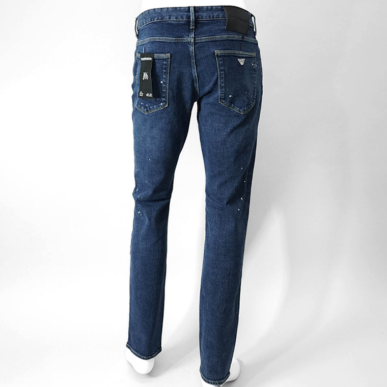 【SUMMER FINAL SALE】 EMPORIO ARMANI メンズ ジーンズ EM000121 AF13252 MIX OF COLOURS ON BLUE DENIM ウォッシュブルー FB041