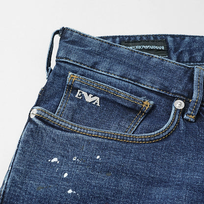 【SUMMER FINAL SALE】 EMPORIO ARMANI メンズ ジーンズ EM000121 AF13252 MIX OF COLOURS ON BLUE DENIM ウォッシュブルー FB041