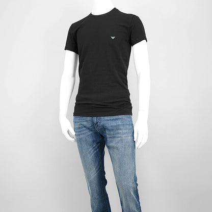 【SUMMER FINAL SALE】 EMPORIO ARMANI UNDERWEAR ライン メンズ Tシャツ EM000375 AF10771 BLACK ブラック UC001