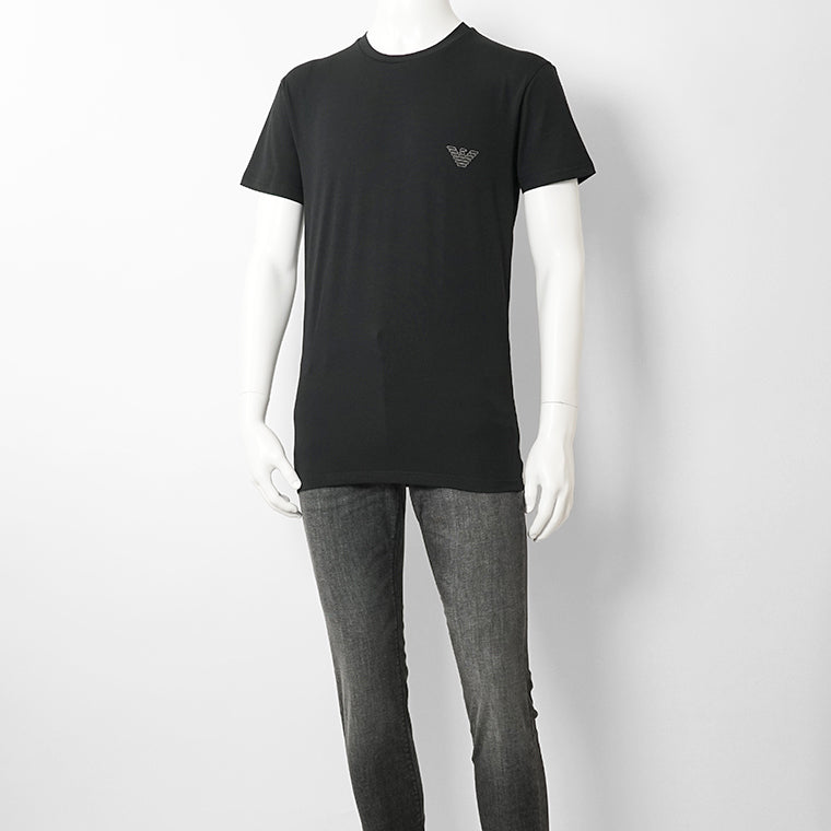 【SUMMER FINAL SALE】 EMPORIO ARMANI UNDERWEAR ライン メンズ Tシャツ EM000375 AF18890 BLACK ブラック UC001