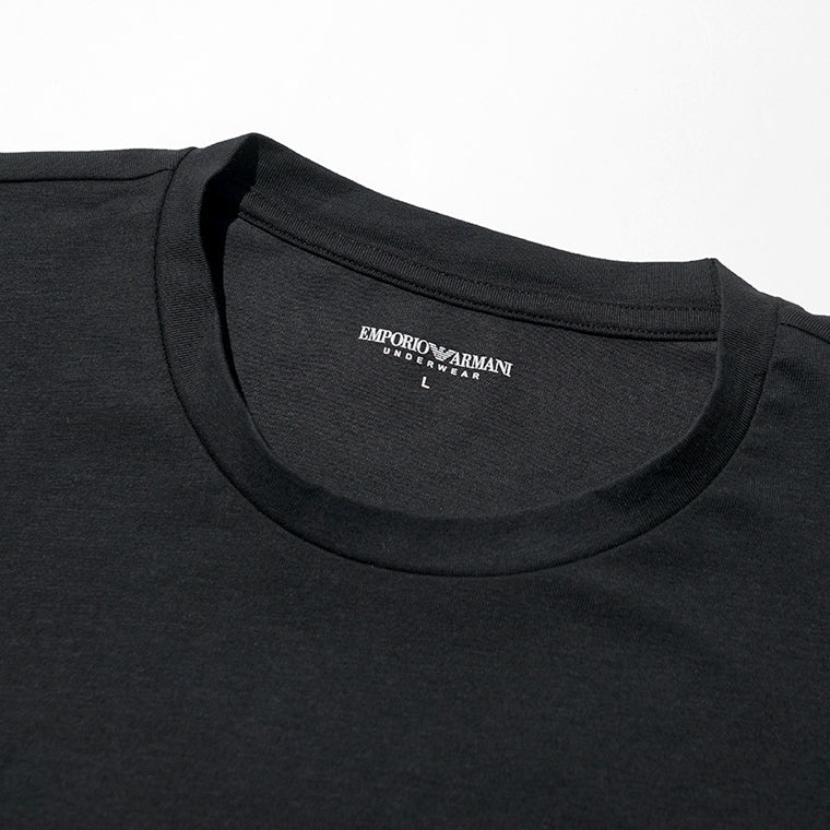 【SUMMER FINAL SALE】 EMPORIO ARMANI UNDERWEAR ライン メンズ Tシャツ EM000375 AF18890 BLACK ブラック UC001