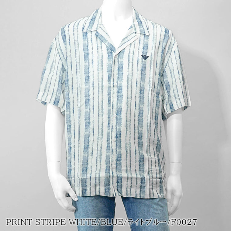 【SUMMER FINAL SALE】 EMPORIO ARMANI SWIMWEAR ライン メンズ 半袖シャツ EM000593 AF12351 2カラー