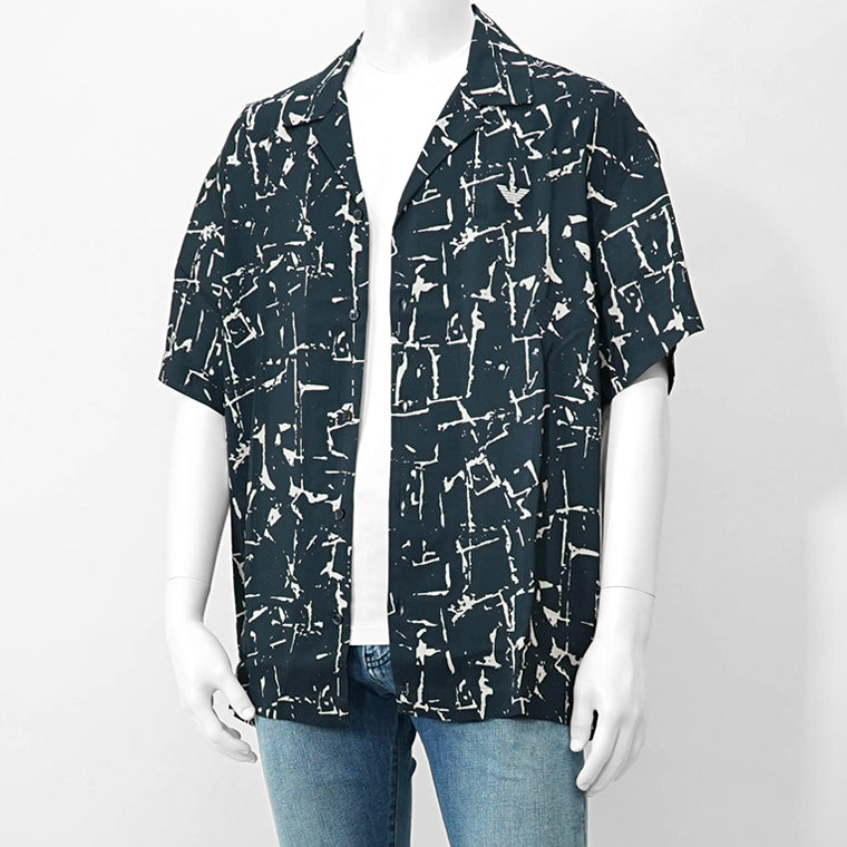 【SUMMER FINAL SALE】 EMPORIO ARMANI SWIMWEAR ライン メンズ 半袖シャツ EM000593 AF12351 2カラー