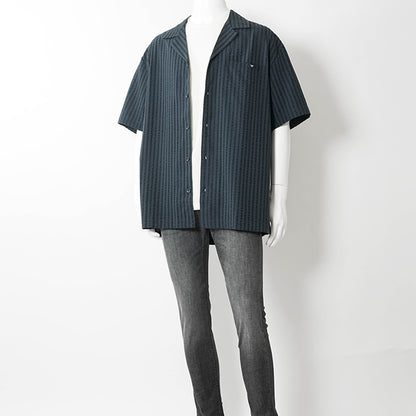【SUMMER FINAL SALE】 EMPORIO ARMANI SWIMWEAR ライン メンズ 半袖シャツ EM000593 AF20430 ARMANI BLUE ネイビーブルー UB102
