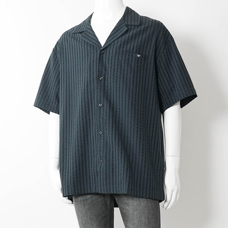 【SUMMER FINAL SALE】 EMPORIO ARMANI SWIMWEAR ライン メンズ 半袖シャツ EM000593 AF20430 ARMANI BLUE ネイビーブルー UB102