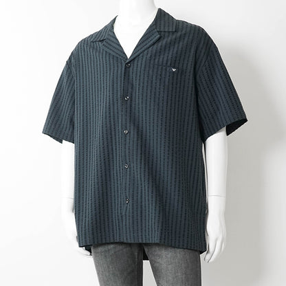 【SUMMER FINAL SALE】 EMPORIO ARMANI SWIMWEAR ライン メンズ 半袖シャツ EM000593 AF20430 ARMANI BLUE ネイビーブルー UB102