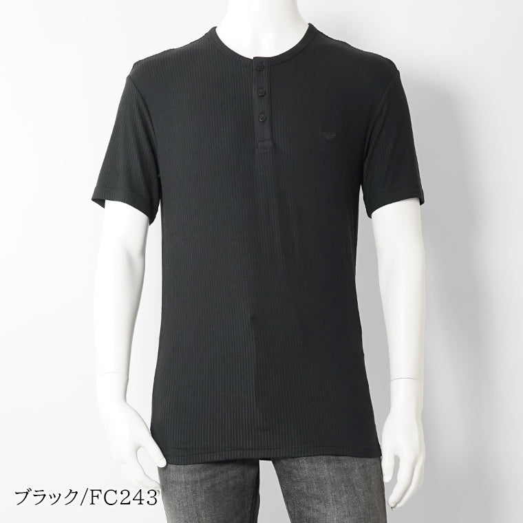 【SUMMER FINAL SALE】 EMPORIO ARMANI UNDERWEAR ライン メンズ ヘンリーネックTシャツ EM000623 AF18892 2カラー