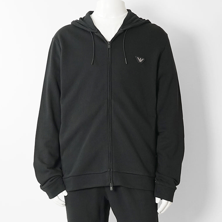 【SUMMER FINAL SALE】 EMPORIO ARMANI UNDERWEAR ライン メンズ ジップアップパーカー EM000653 AF19060 BLACK ブラック UC001