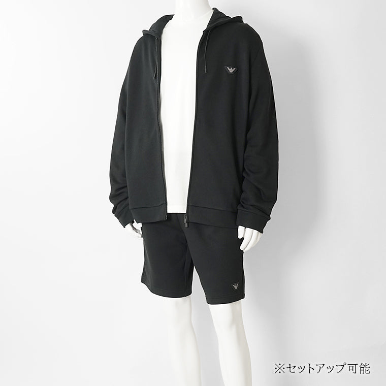 【SUMMER FINAL SALE】 EMPORIO ARMANI UNDERWEAR ライン メンズ ジップアップパーカー EM000653 AF19060 BLACK ブラック UC001
