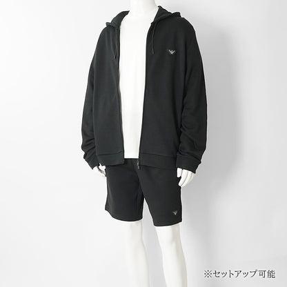 【SUMMER FINAL SALE】 EMPORIO ARMANI UNDERWEAR ライン メンズ ジップアップパーカー EM000653 AF19060 BLACK ブラック UC001