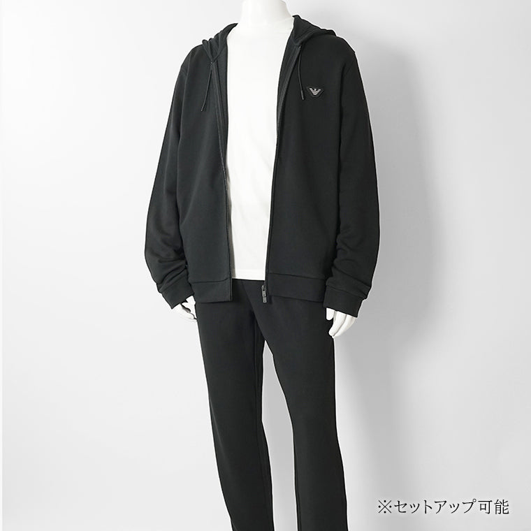 【SUMMER FINAL SALE】 EMPORIO ARMANI UNDERWEAR ライン メンズ ジップアップパーカー EM000653 AF19060 BLACK ブラック UC001
