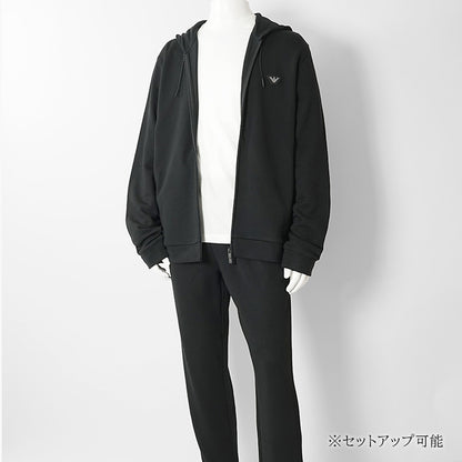 【SUMMER FINAL SALE】 EMPORIO ARMANI UNDERWEAR ライン メンズ ジップアップパーカー EM000653 AF19060 BLACK ブラック UC001