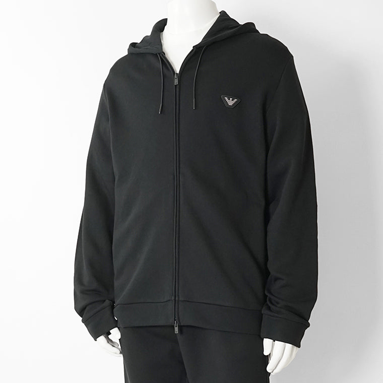 【SUMMER FINAL SALE】 EMPORIO ARMANI UNDERWEAR ライン メンズ ジップアップパーカー EM000653 AF19060 BLACK ブラック UC001