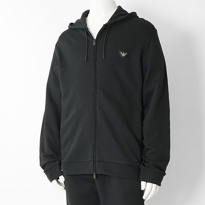 【SUMMER FINAL SALE】 EMPORIO ARMANI UNDERWEAR ライン メンズ ジップアップパーカー EM000653 AF19060 BLACK ブラック UC001