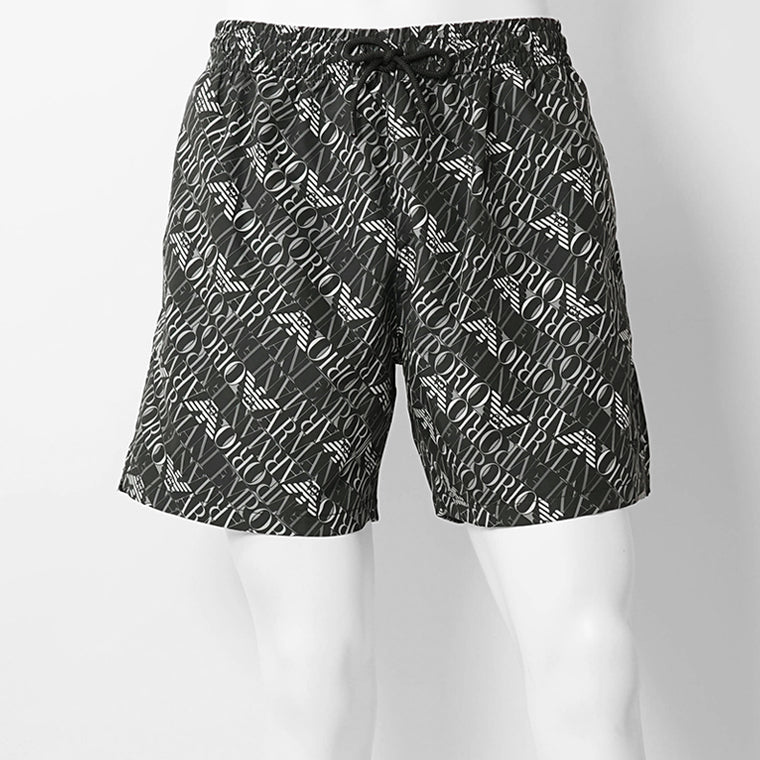 【SUMMER FINAL SALE】 EMPORIO ARMANI SWIMWEAR ライン メンズ スイムショートパンツ EM000688 AF20442 DIAGONAL LOGO BLACK ブラック FC026