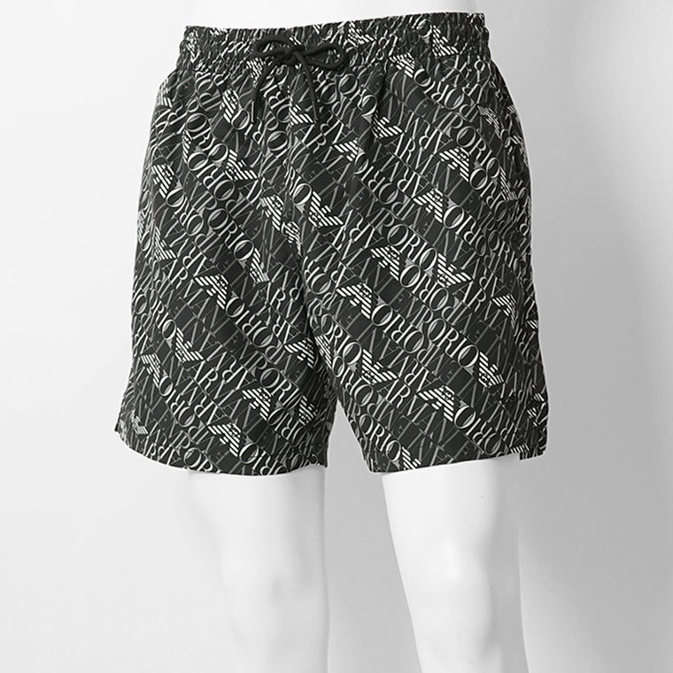 【SUMMER FINAL SALE】 EMPORIO ARMANI SWIMWEAR ライン メンズ スイムショートパンツ EM000688 AF20442 DIAGONAL LOGO BLACK ブラック FC026