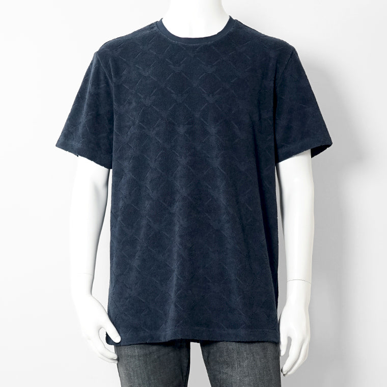 【SUMMER FINAL SALE】 EMPORIO ARMANI SWIMWEAR ライン メンズ Tシャツ EM000692 AF20449 EAGLE LINES ARMANI BLUE ネイビーブルー FB058