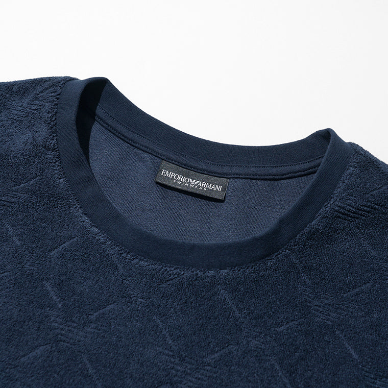 【SUMMER FINAL SALE】 EMPORIO ARMANI SWIMWEAR ライン メンズ Tシャツ EM000692 AF20449 EAGLE LINES ARMANI BLUE ネイビーブルー FB058