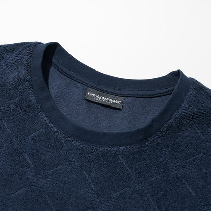 【SUMMER FINAL SALE】 EMPORIO ARMANI SWIMWEAR ライン メンズ Tシャツ EM000692 AF20449 EAGLE LINES ARMANI BLUE ネイビーブルー FB058