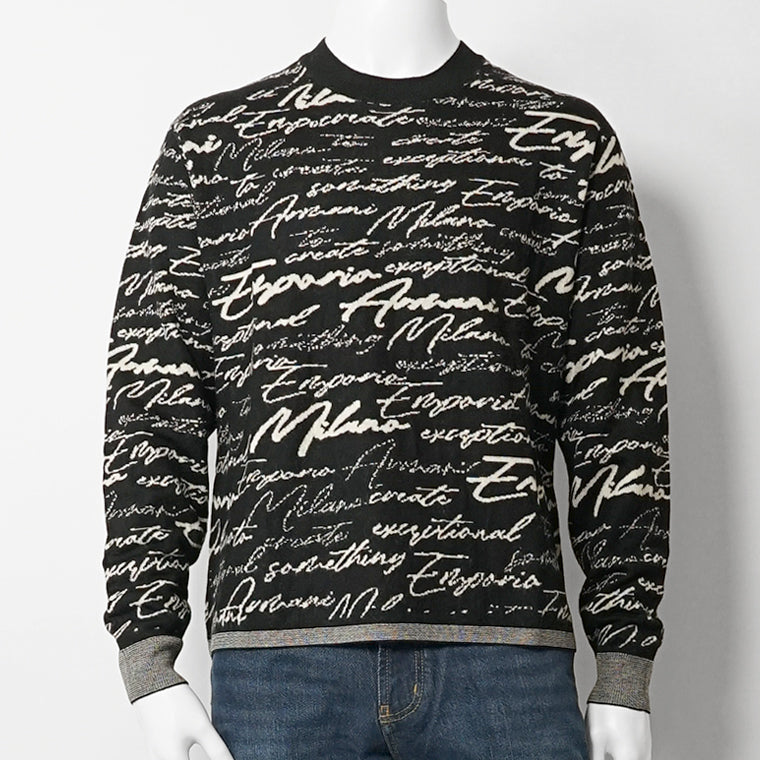 EMPORIO ARMANI メンズ ニット EM002630 AF14199 BLACK CURSIVE ブラック FC103