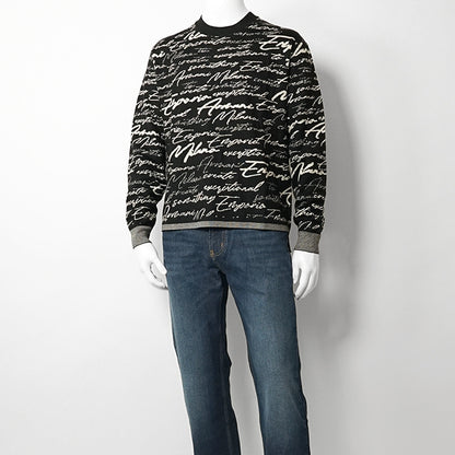 EMPORIO ARMANI メンズ ニット EM002630 AF14199 BLACK CURSIVE ブラック FC103