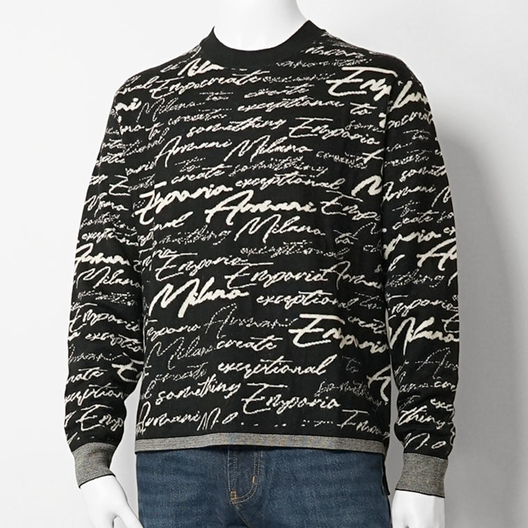 EMPORIO ARMANI メンズ ニット EM002630 AF14199 BLACK CURSIVE ブラック FC103