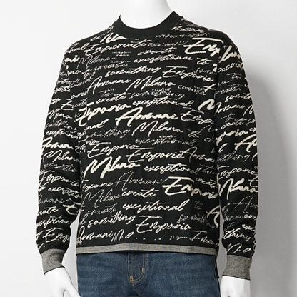 EMPORIO ARMANI メンズ ニット EM002630 AF14199 BLACK CURSIVE ブラック FC103