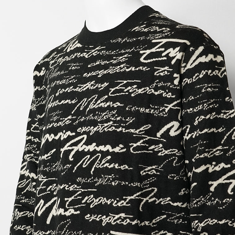EMPORIO ARMANI メンズ ニット EM002630 AF14199 BLACK CURSIVE ブラック FC103