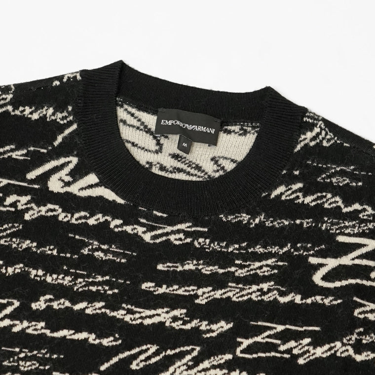 EMPORIO ARMANI メンズ ニット EM002630 AF14199 BLACK CURSIVE ブラック FC103