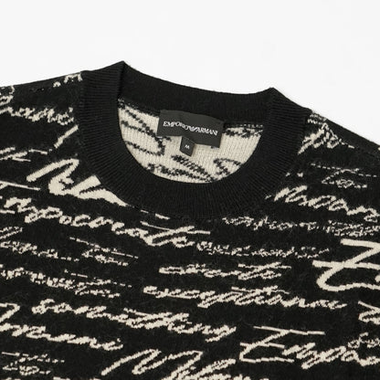 EMPORIO ARMANI メンズ ニット EM002630 AF14199 BLACK CURSIVE ブラック FC103