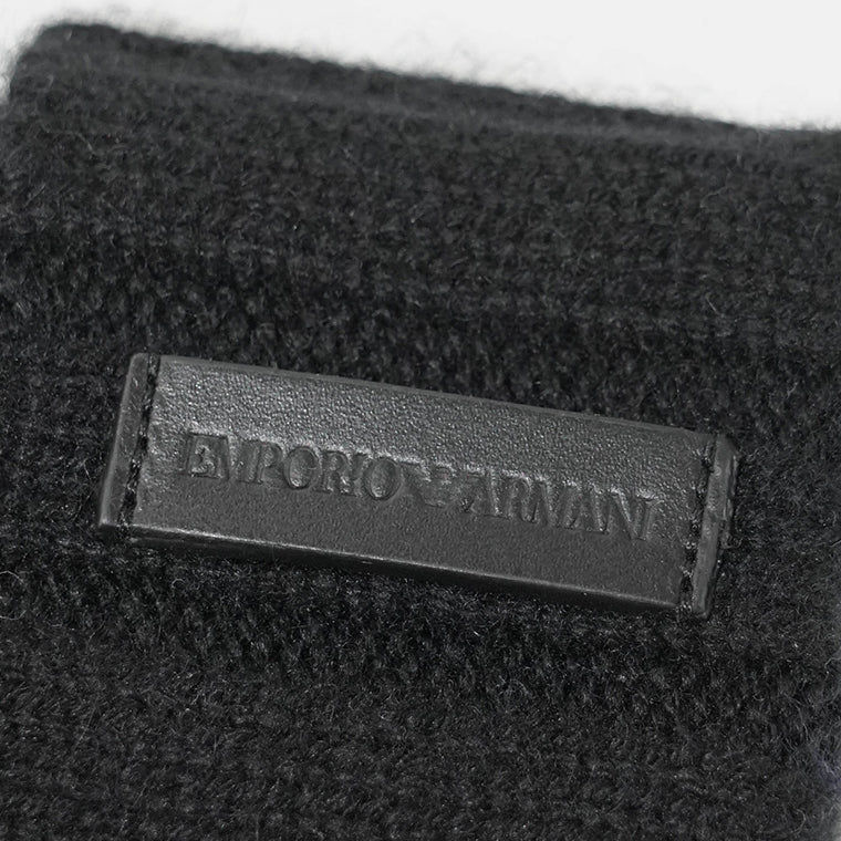 EMPORIO ARMANI メンズ レディース ニットキャップ EM003748 AF19897 BLACK BEAUTY ブラック UC001