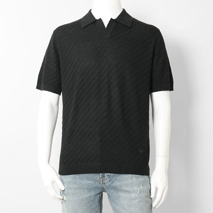 【2026SS SUMMER SALE】EMPORIO ARMANI メンズ ニットポロシャツ EM004307 AF24573 BLACK BEAUTY ブラック UC001