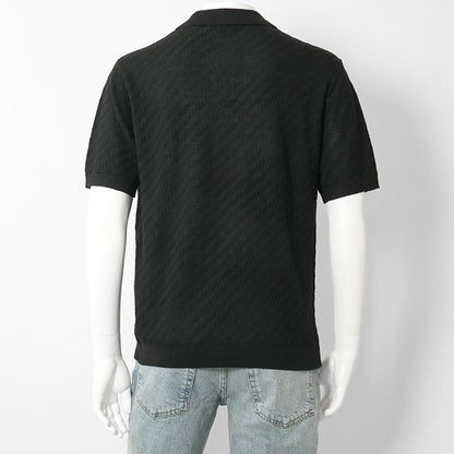 【2026SS SUMMER SALE】EMPORIO ARMANI メンズ ニットポロシャツ EM004307 AF24573 BLACK BEAUTY ブラック UC001