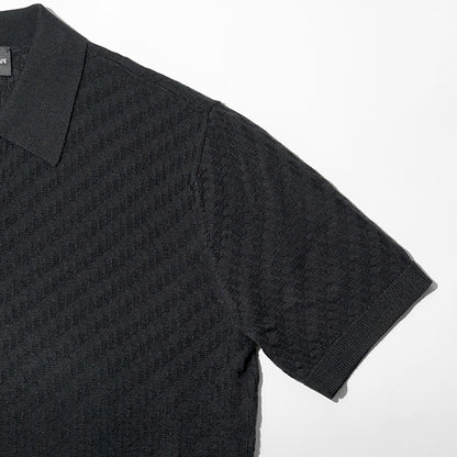 【2026SS SUMMER SALE】EMPORIO ARMANI メンズ ニットポロシャツ EM004307 AF24573 BLACK BEAUTY ブラック UC001