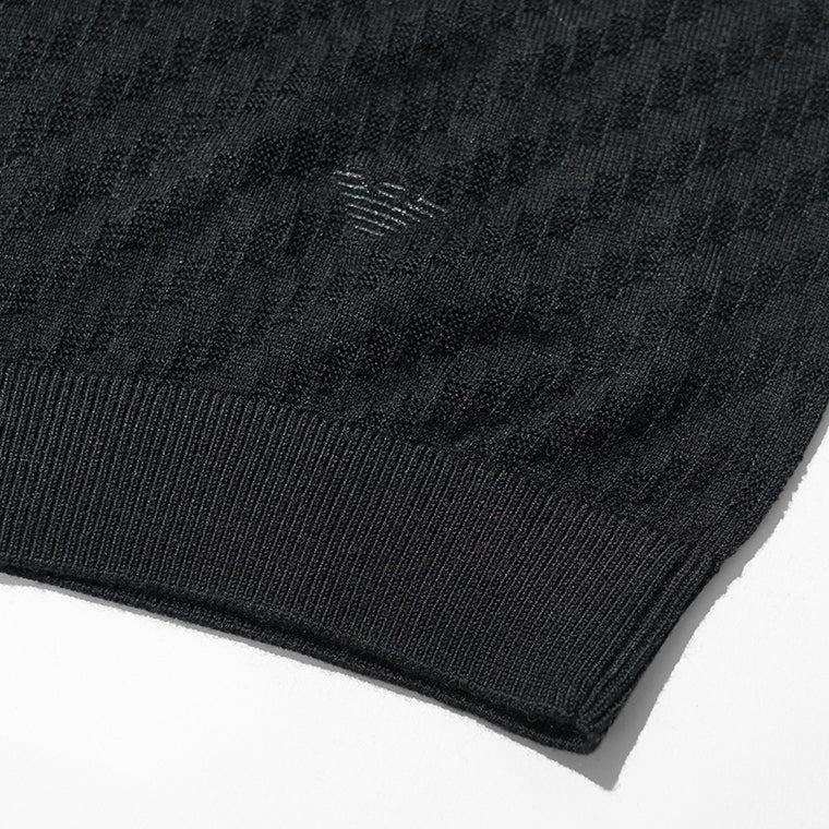 【2026SS SUMMER SALE】EMPORIO ARMANI メンズ ニットポロシャツ EM004307 AF24573 BLACK BEAUTY ブラック UC001