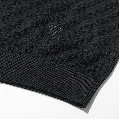 【2026SS SUMMER SALE】EMPORIO ARMANI メンズ ニットポロシャツ EM004307 AF24573 BLACK BEAUTY ブラック UC001